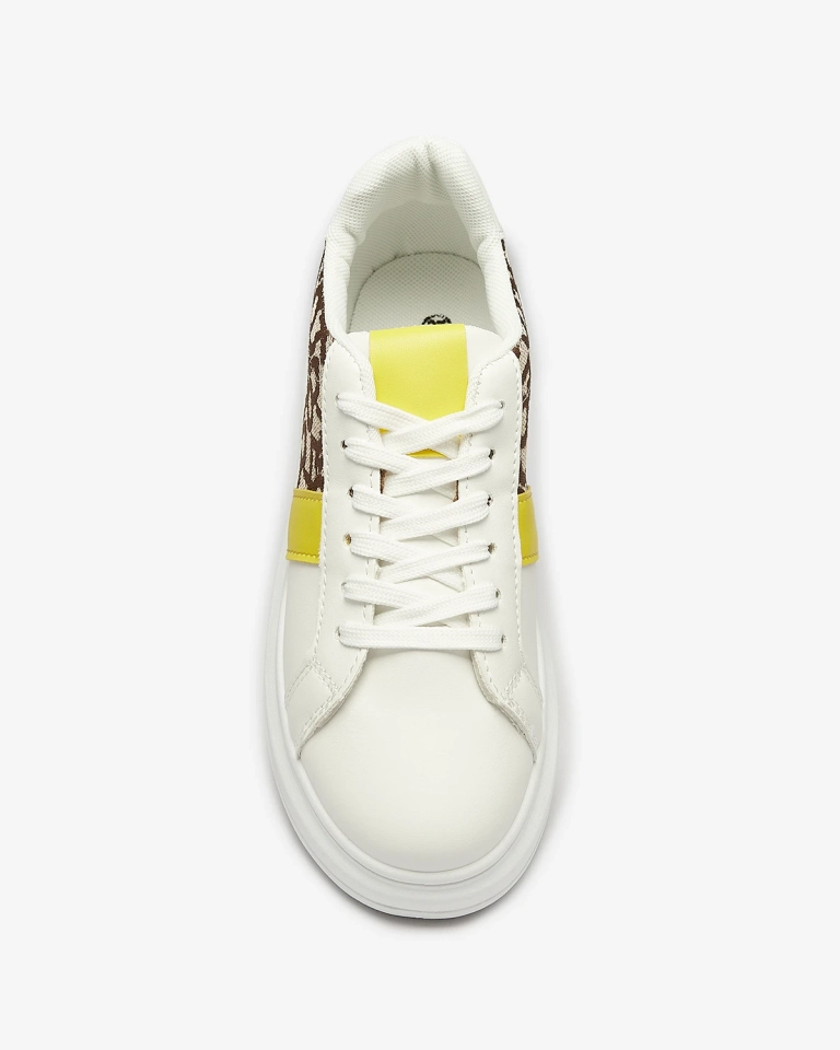 Royalfashion Bielo-hnedá dámska športová obuv Mlysio