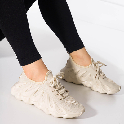 Dámska športová obuv béžovej farby s unikátnou podrážkou Octapiso - Obuv