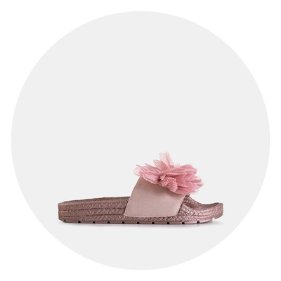 Ružové dámske papuče s kvetmi Pamelina - Topánky