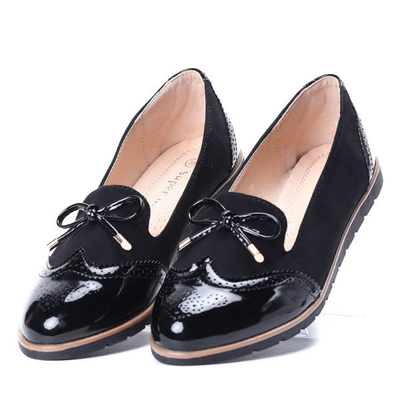 Czarne mokasyny z kokardką Julia - Obuwie