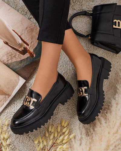 Royalfashion Dámske lakované mokasíny Bevevra