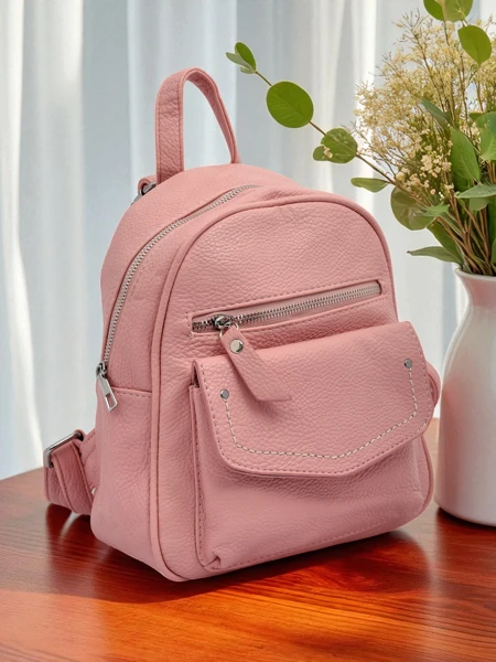 Ženski nahrbtnik Ariadne Rosa Królewska Moda iz ekološkega usnja 25x25 cm