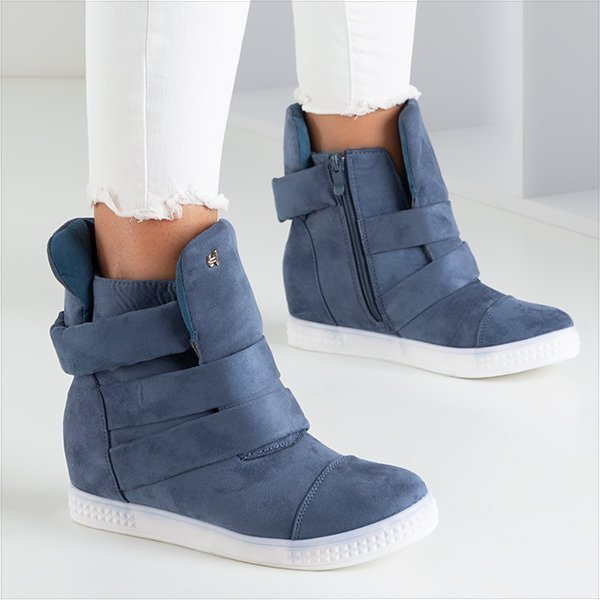 Tmavomodré tenisky na vnútornom klinovom podpätku Brisbane - Obuv