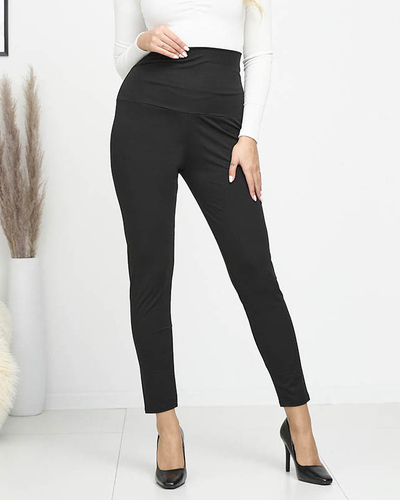 Čierne dámske modelovacie legíny PLUS SIZE- Oblečenie