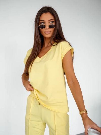 Royalfashion Dámsky bavlnený voľný set s krátkymi rukávmi