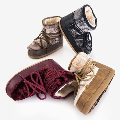 Dámske gaštanové snehule Fina - Obuv