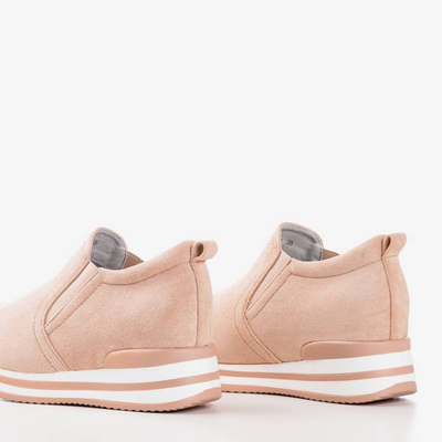 Růžové boty na skrytém klínu Kassiole - Obuv