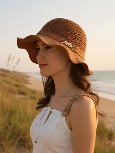 Royalfashion Dámsky klobúk s vlnitým okrajom Wave Breeze