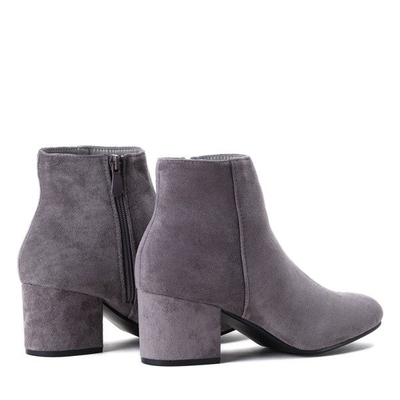 Szare botki na słupku Lyanna- Obuwie