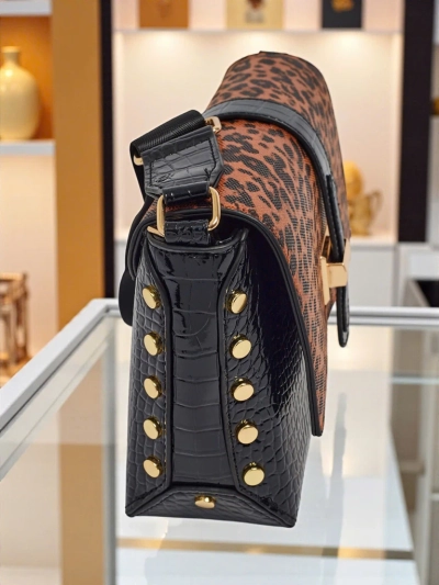 Lakirana majhna ženska torbica iz eko usnja Panthere Mist