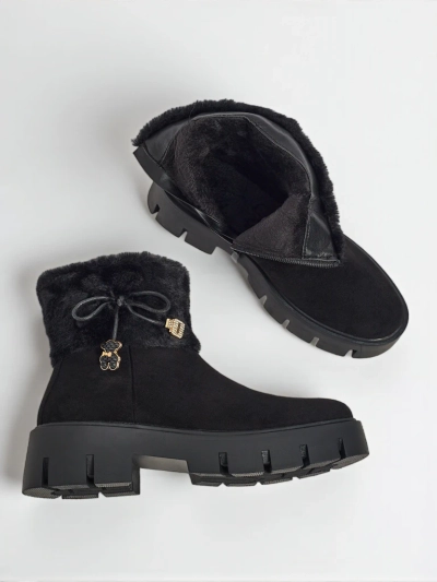 Visoki ženski gležnarji iz eko semiša s krznom Vernaya