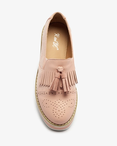 Ružové dámske poltopánky na nízkom podpätku Veolita- Obuv