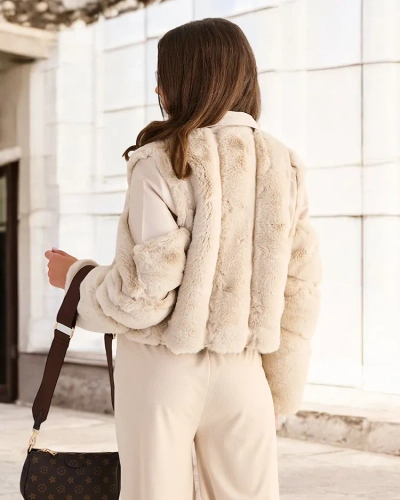 Royalfashion Dámska bunda v biker štýle vyrobená z ekokože s vrecami