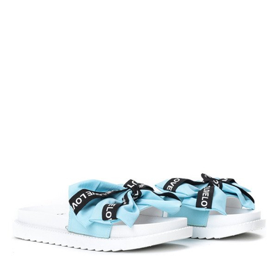 Modré žabky s lukem Emelina - obuv