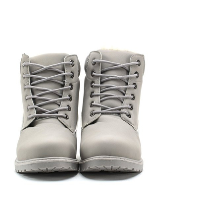 Szare trapery ocieplane Greyana- Obuwie