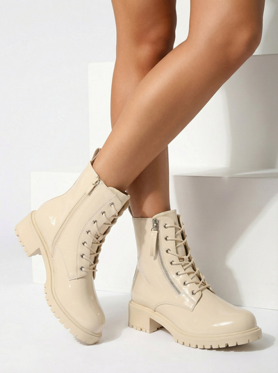 Royalfashion Béžové dámske čižmy Seddaga bagger