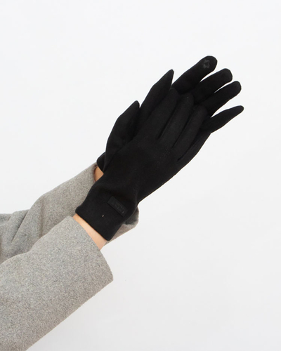 Royalfashion Čierne dámske látkové rukavice