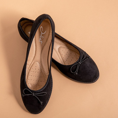 Čierne dámske baleríny s mašľou Doritel - Obuv