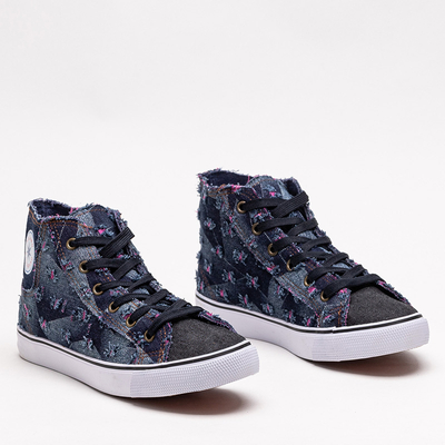 Tmavo modré dámske látkové tenisky Denario - Obuv