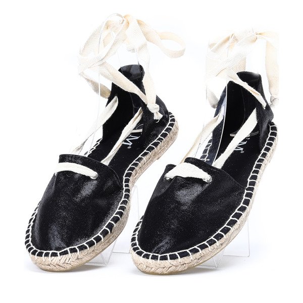 Čierne espadrilky s ozdobnou väzbou Clarissa - Obuv