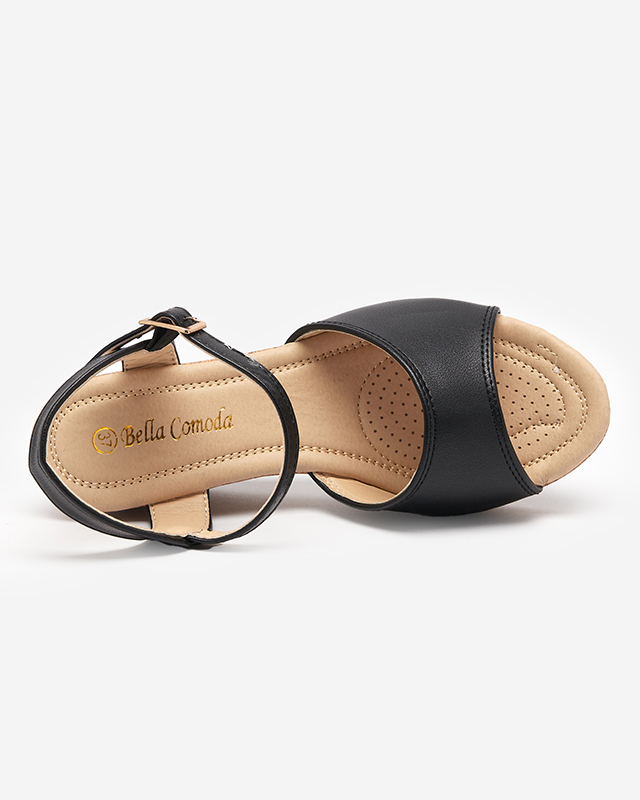 Čierne dámske klinové sandále Bofalli - Obuv