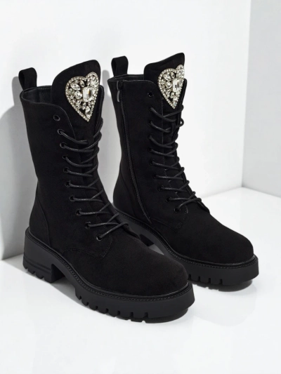 Eko semiš ženski gležnarji z vezalkami Emelune