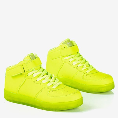 Neónová zelená detská vysoká športová obuv Cooper - Obuv