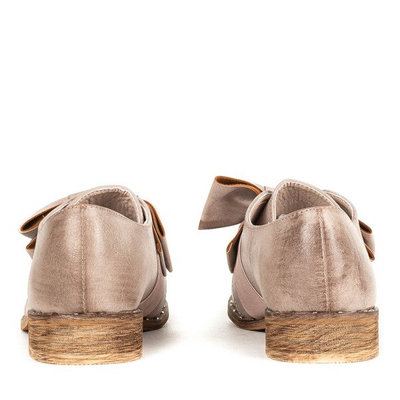 Różowe półbuty z kokardą Suelia - Obuwie