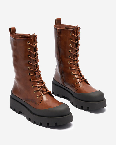 OUTLET Hnedé dámske nezateplené čižmy Lidika - Obuv