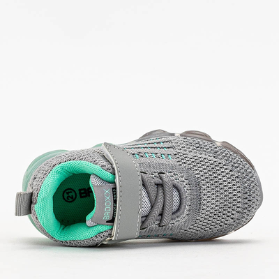 Šedé detské športové topánky s mint detailmi Dons - Footwear