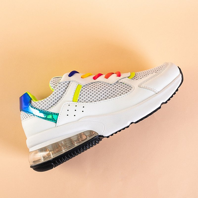 OUTLET Dámska biela športová obuv s modrými vložkami Nelini - Obuv