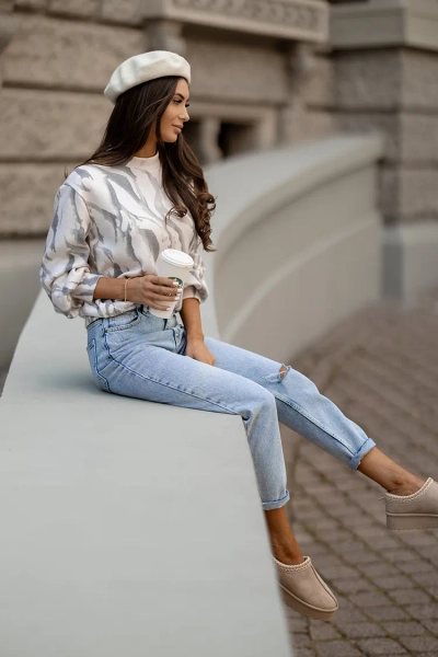 Royalfashion Tenký dámsky sveter s potlačou