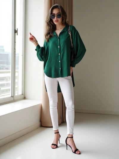 Royalfashion Dlhá oversized košeľa pre ženy