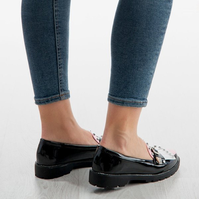 Čierne mokasíny s ozdobami Gwadalaha - Obuv