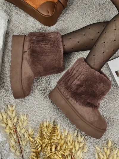 Ženski škornji a'la za sneg s krznom Irelle