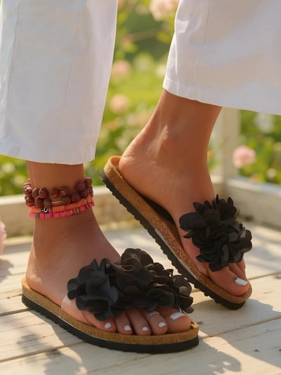 Royalfashion Ženski natikači s cvetlicami Flora Soft