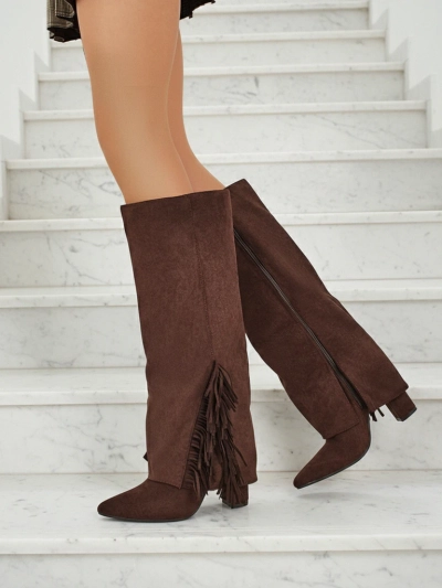 Ženski eko semiš škornji z zgornjim delom Rimolea