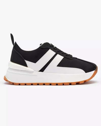 Dámska čierna športová obuv z ekokože s farebnými vložkami Tifora- Obuv