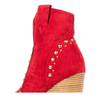 Červené kovbojské topánky na vysokom stĺpiku Gana - Obuv