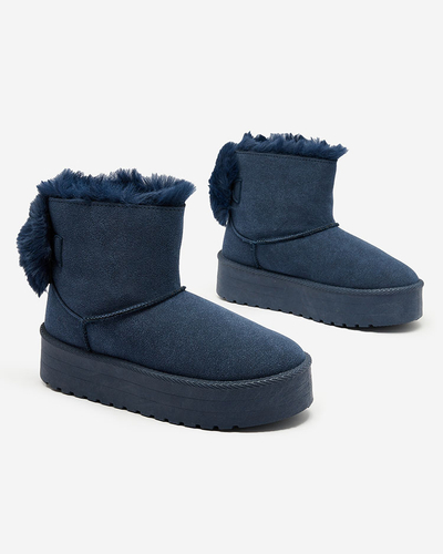 Royalfashion Dámske čižmy a'la snow boots v čiernej farbe Goroggo