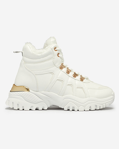 OUTLET Biele snehové čižmy z ekokože Vetorr- Obuv