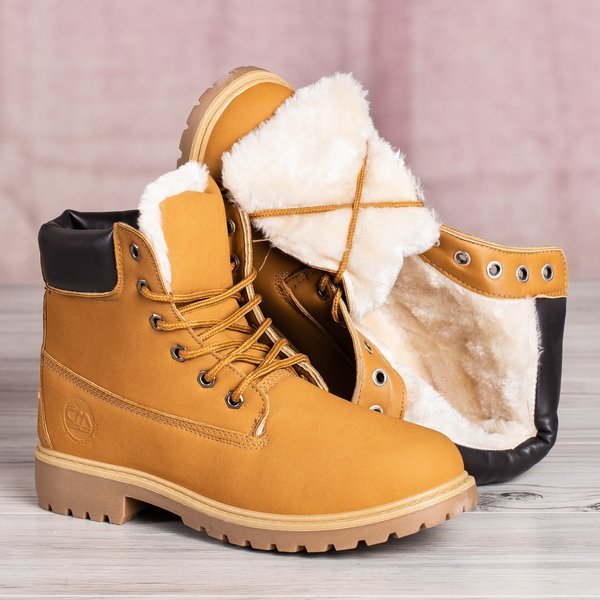 Hnedé turistické topánky s izoláciou Polar Bear - Obuv