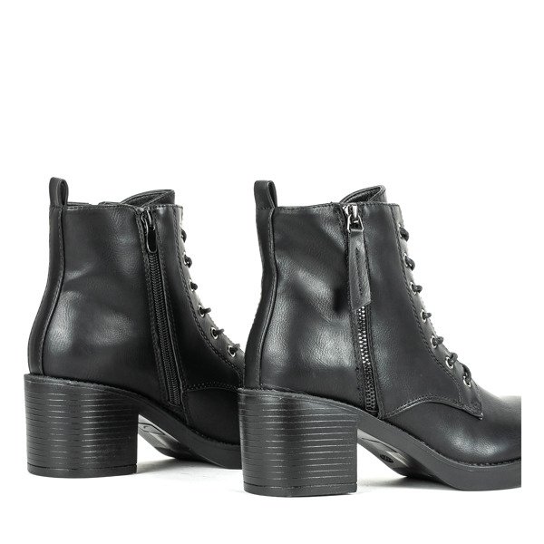 Čierne topánky na vyššom stĺpiku Fanilla - Obuv