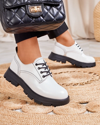 Biele dámske poltopánky Goldars - Obuv