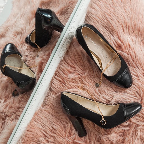 Černé lodičky na sloupku Jacinta - Obuv