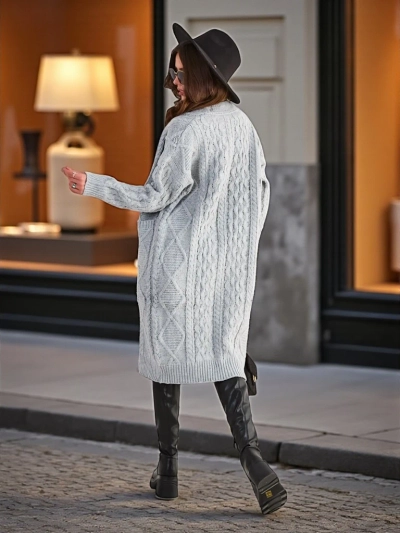 Royalfashion Ženský pletený pončo sveter