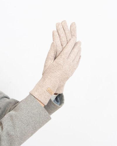 Royalfashion Béžové dámske látkové rukavice