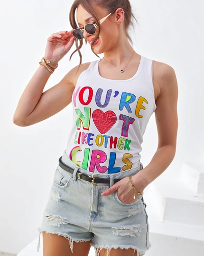 Royalfashion Dámsky bavlnený top na ramienka s jedinečnými potlačami