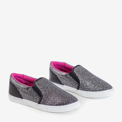 Čierne detské brokátové tenisky Talarina - Obuv