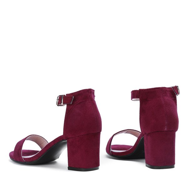 Bordowe sandały na niskim słupku Lisha - Obuwie